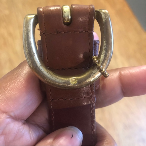 COACH Brown Leather Belt with Gold Hardware - Picture 8 of 10
